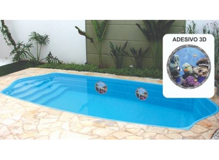 Adesivo para fundo de piscina Escotilha 3D